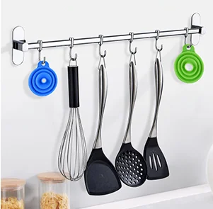 High quality 3 color food grade round foldable Portable kitchen Silica gel funnel for Oil Water Liquid Transfer