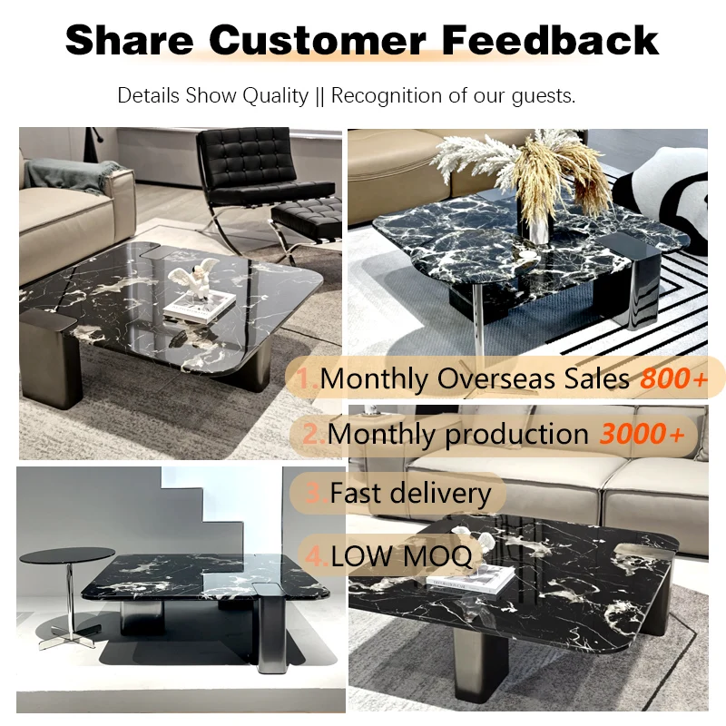 Home Furniture Set Elegant Coffee Table Living Room Coffee Corner Centre TV Table marble Tea Table