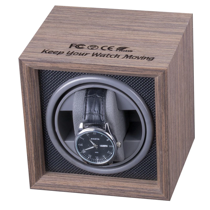 Luxury Small One Slots Watch Box Wooden Winder Wolf Walnut Watch Box Parts  Gift Watch Winder Kit