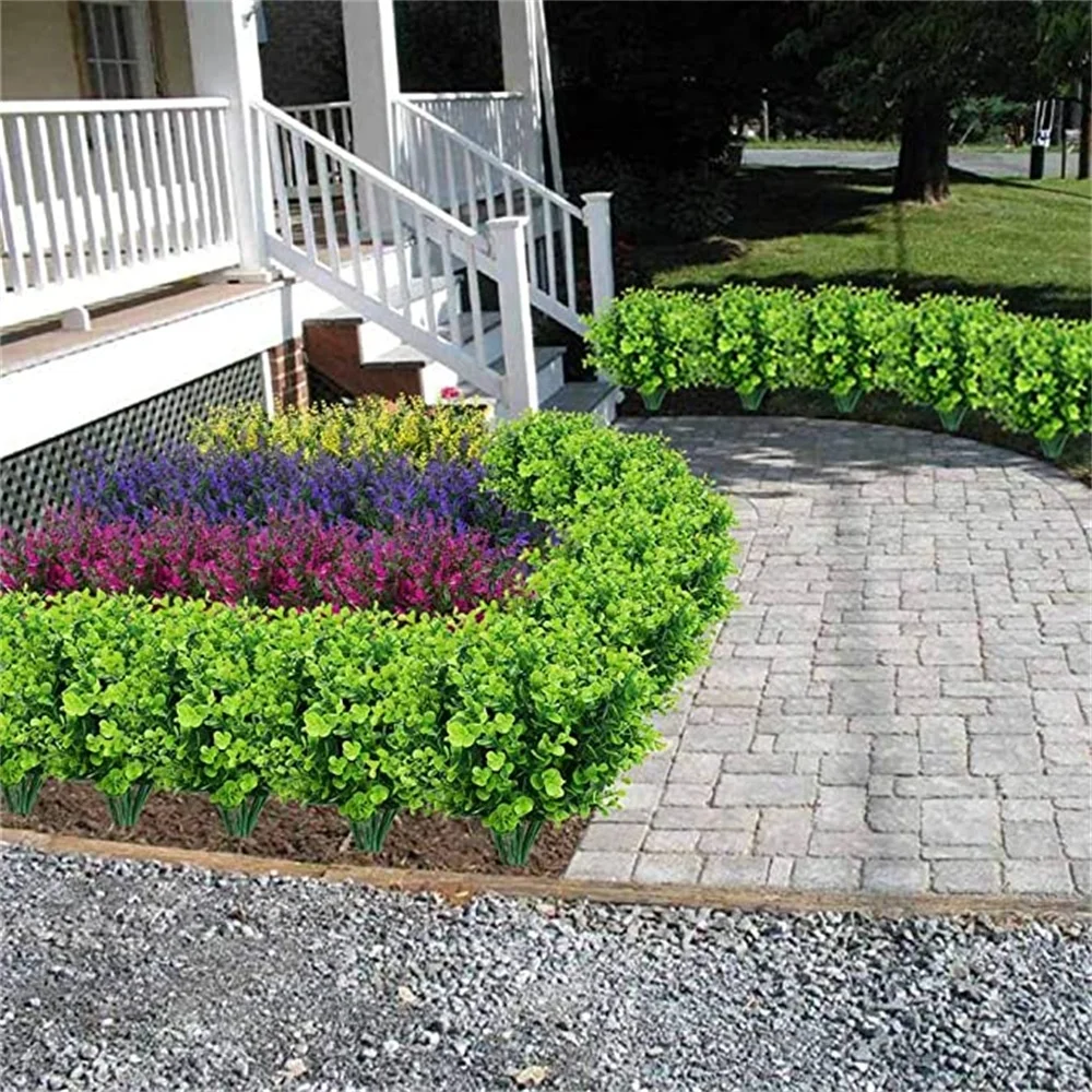 Artificial Boxwood Stems Faux Farmhouse Greenery Shrubs for Wedding Home Kitchen Garden Patio Yard Indoor Outdoor Decor
