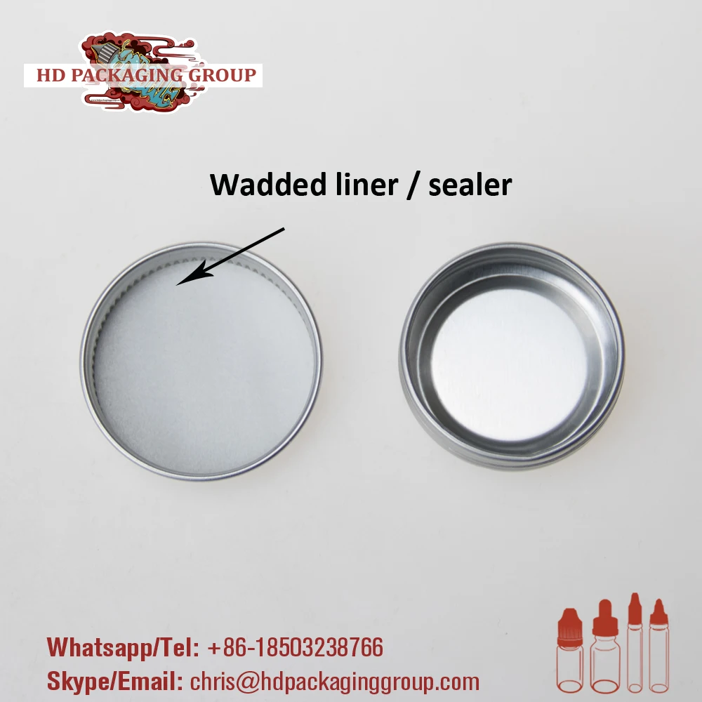 60g slim aluminum can slim metal tin 60g cream jar screw lid