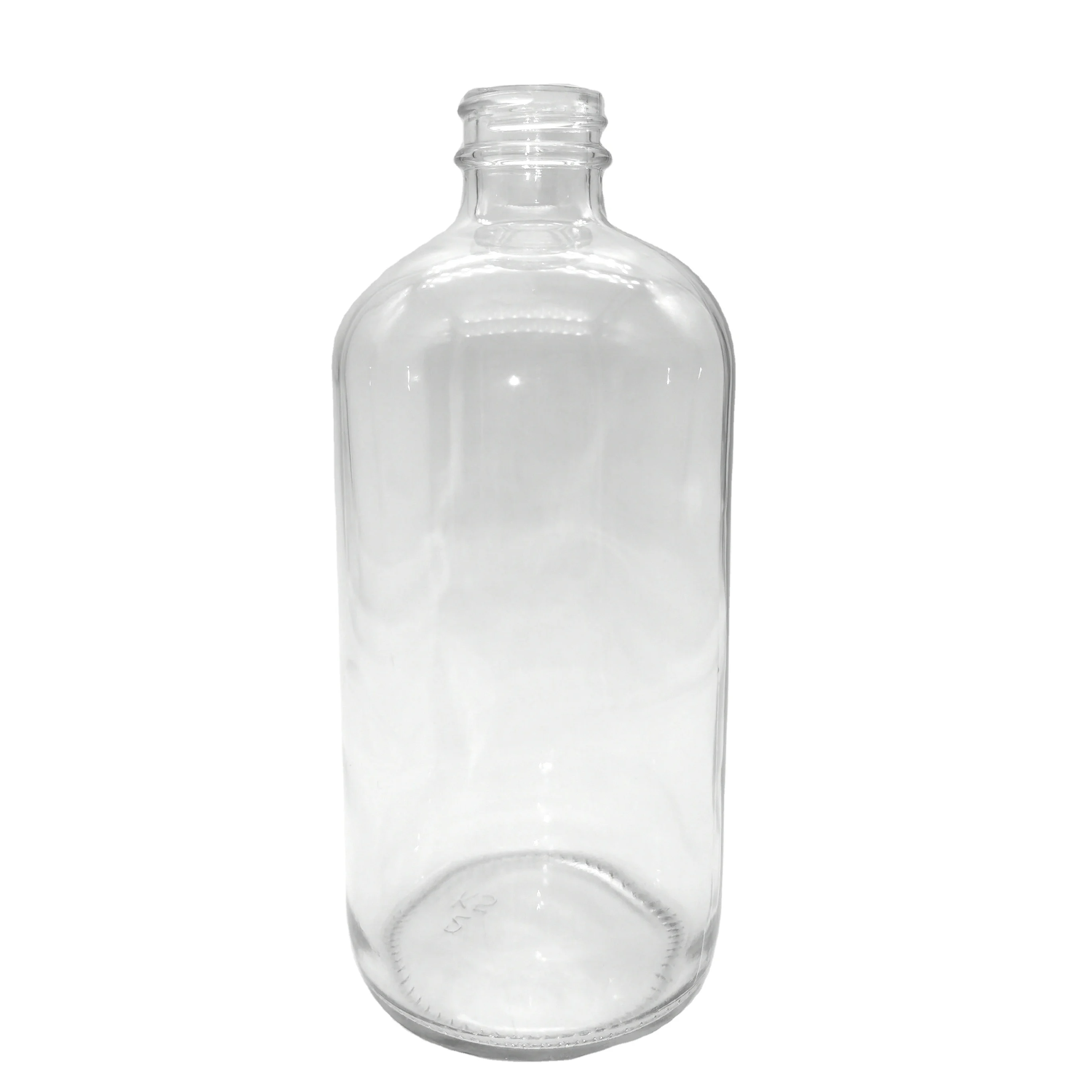 16 oz Flint Boston round glass bottle 28-400