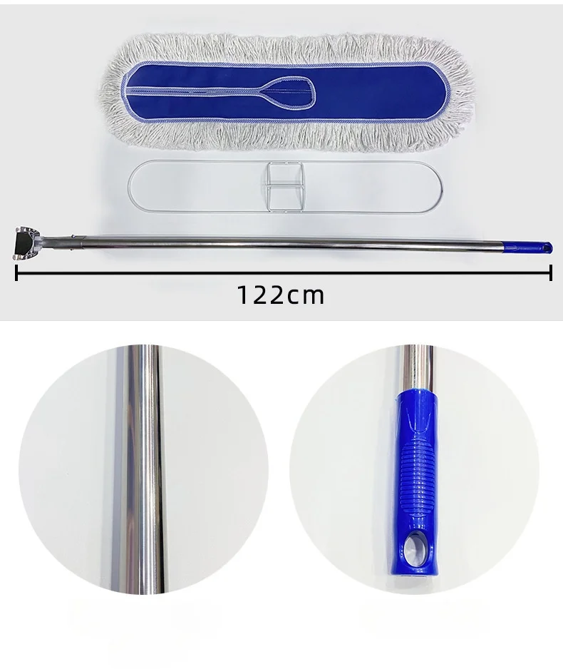 Blue dust mop industrial commercial floor cleaning multiple sizes mop