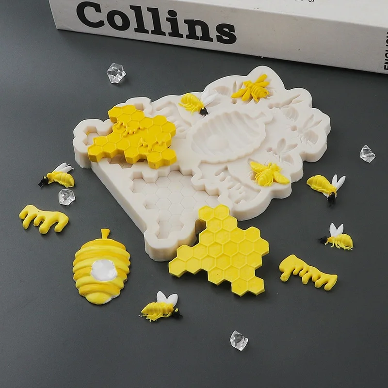 DIY Lovely little bee Beehive Liquid Silicone Mold/Honeybee Cake Decorating Mold silicone chocolate molds