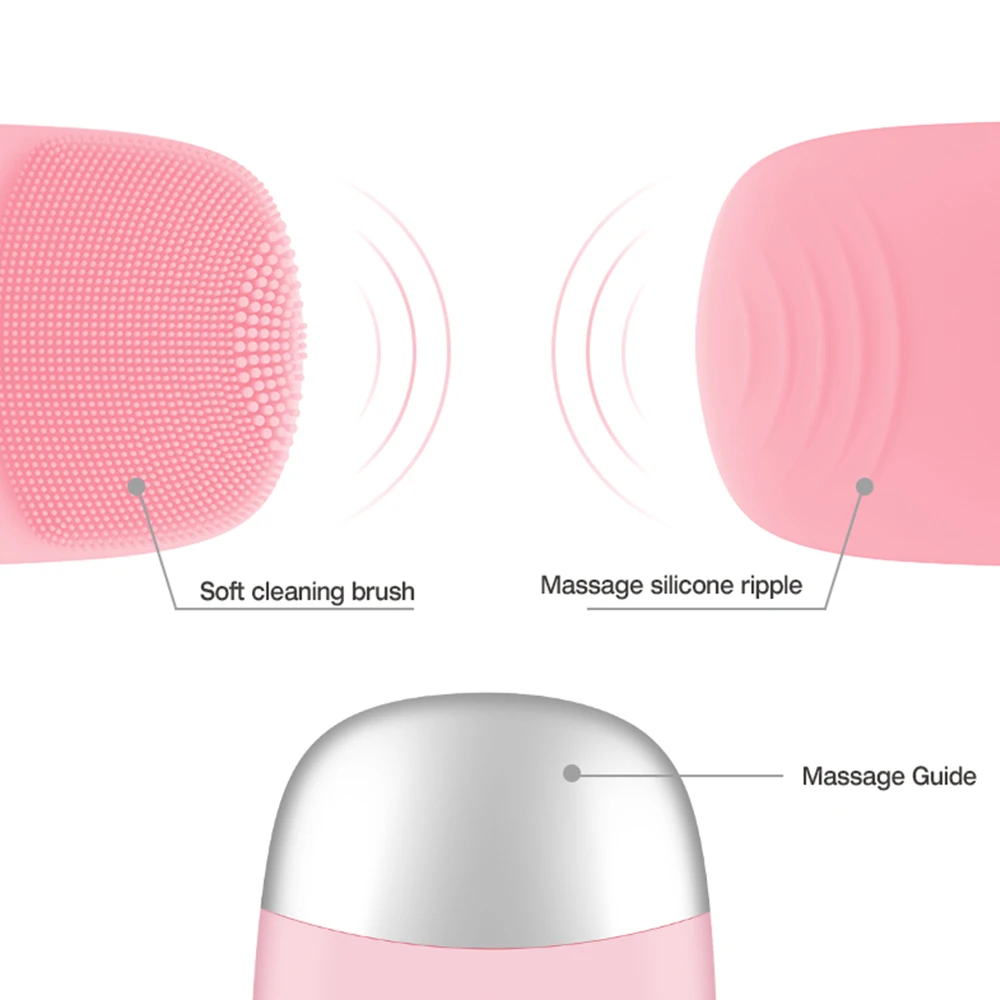  USB charge vibration pore deep cleaning silica gel massage facial cleansing