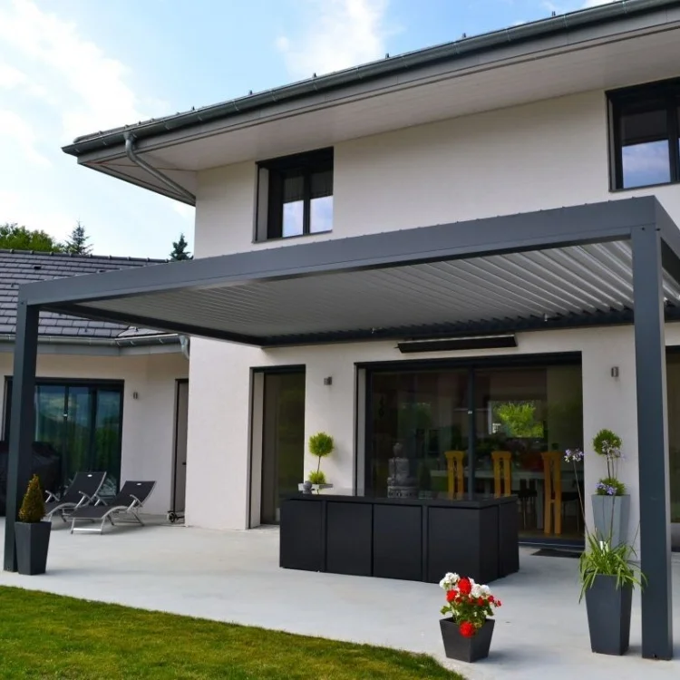 Fashion Outdoor Pavilion Canopy Shelter Awning automatic motorized louver 3x4 Pavilion Aluminum