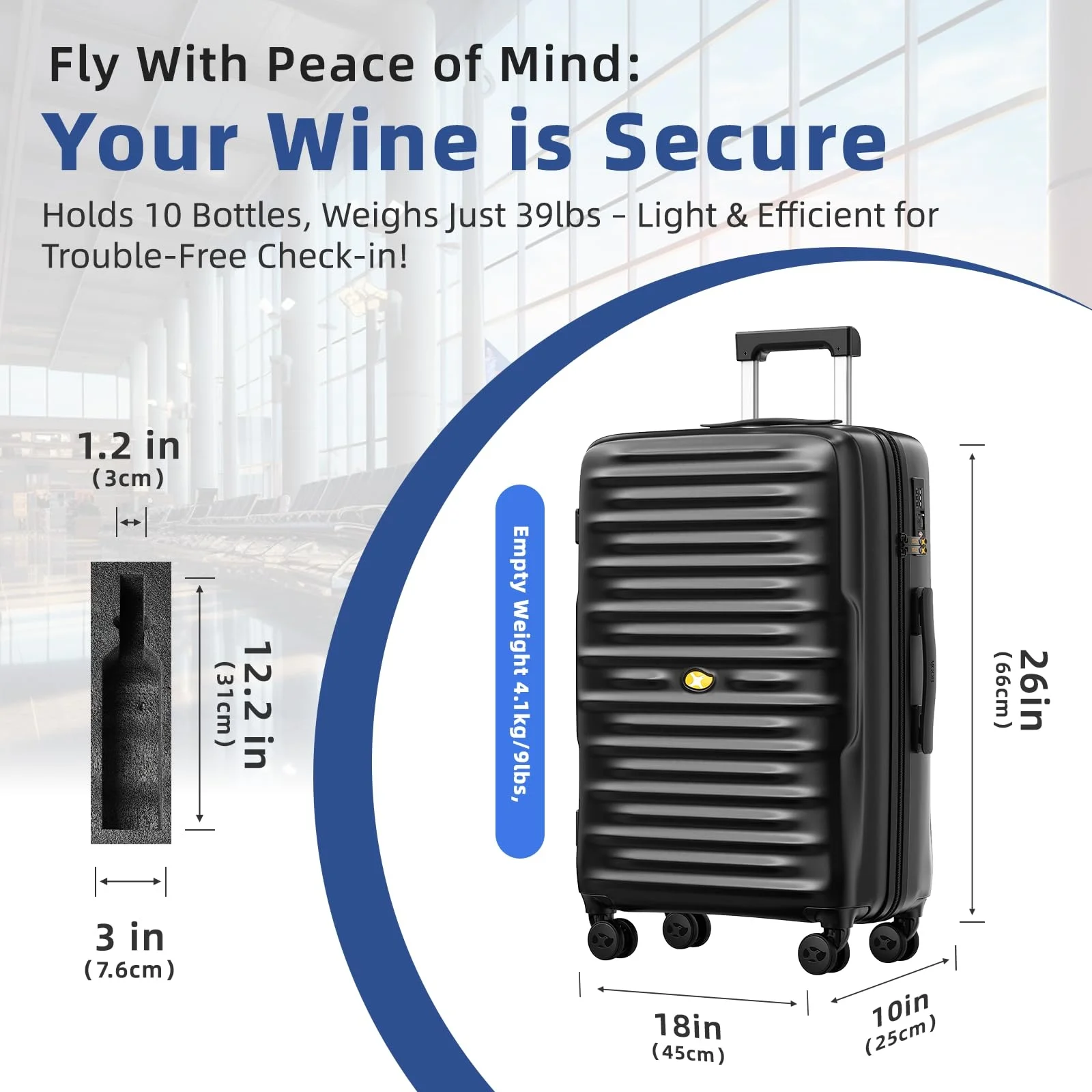 20 24 28 inch pc versatile beer carrier removable divider separate trolley eva foam drink red wine bottle suitcase luggage case