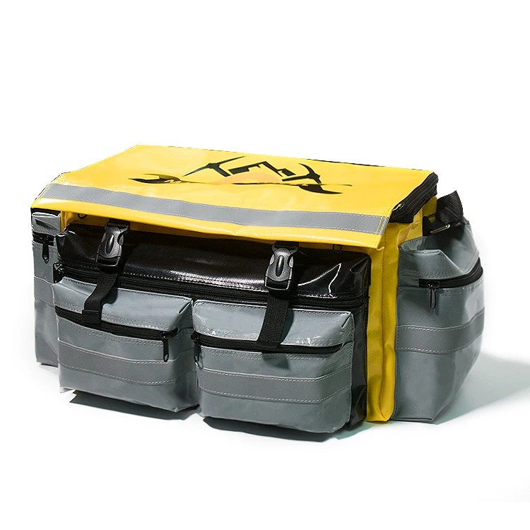 Folding heavy duty vinyl electrical tool kit bags tarpaulin PVC tool bag
