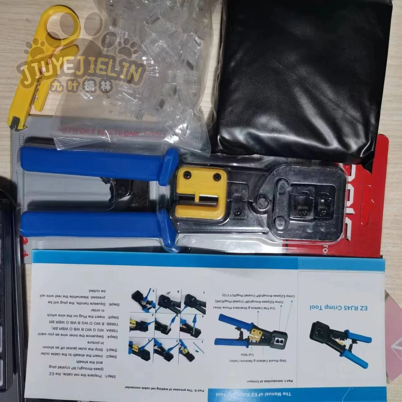 JIUYEJIELIN 3PCS Computer Maintenance Cable Tester Network Repair Tool Set Rj45 Crimping Tool Kit for CAT5/CAT6