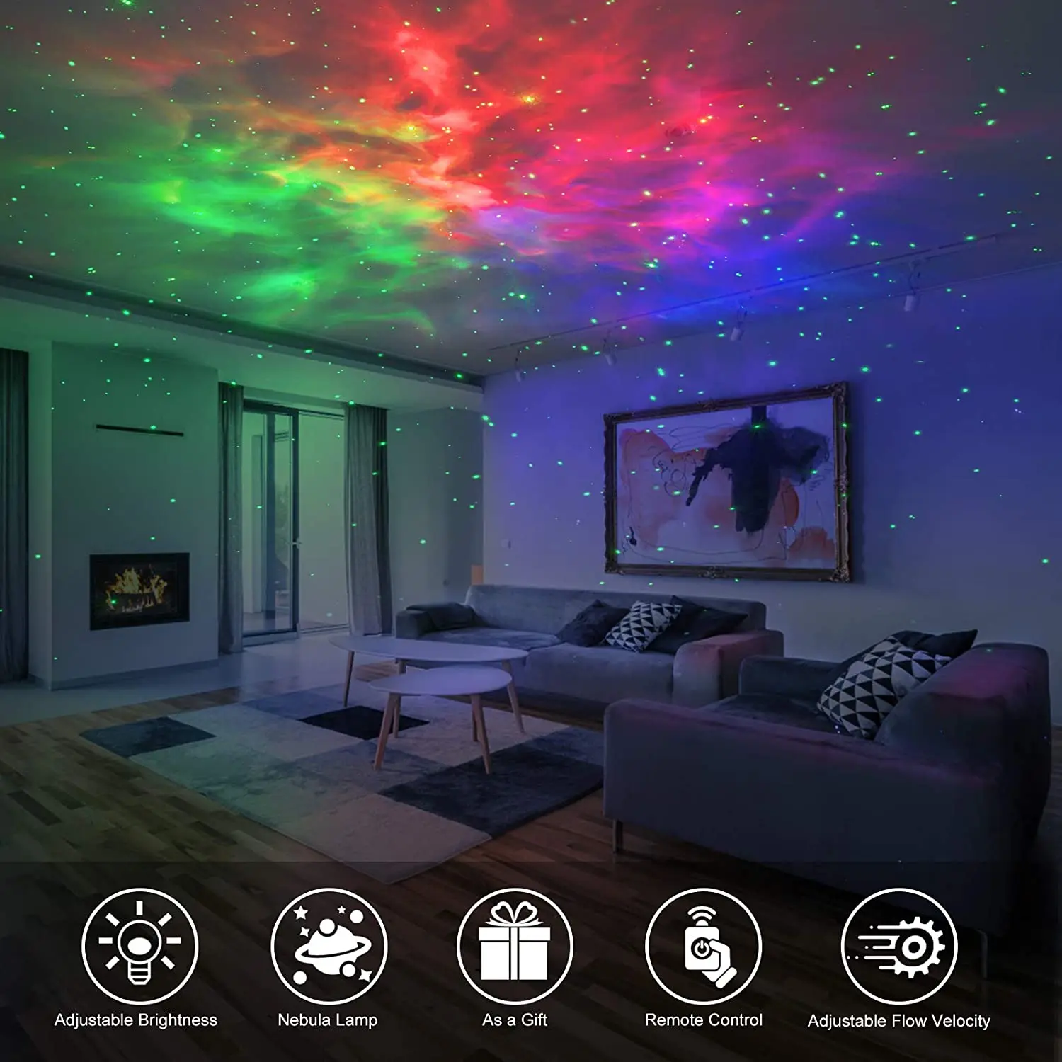 LED Star Night Light galaxy Projector LED projector decor Lamp with Nebula with Remote Control for Bedroom Party Lights