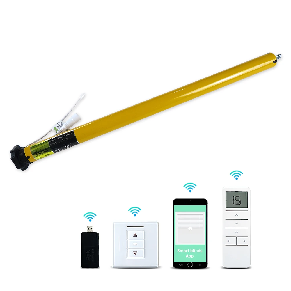 Modern 25 mm 1.2 nm Silent Tubular Lithium Battery Roller Blind Motor With Wireless WiFi Google Alexa Remote Control