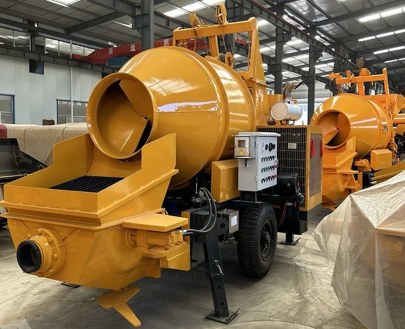 Good condition portable concrete mixer with concrete pump factory supplied diesel driven concrete mixer and pump
