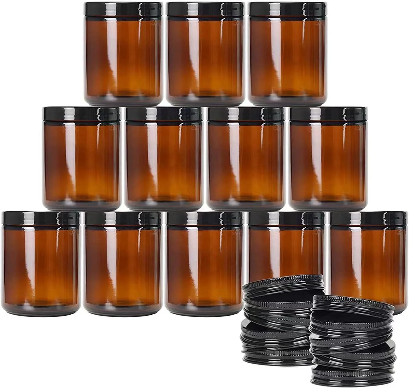 New Product Heat Resistant 2oz 4oz 7oz 8oz 17oz 34oz Empty Candle Jars Bulk Candle Vessels Candle Containers with Lids