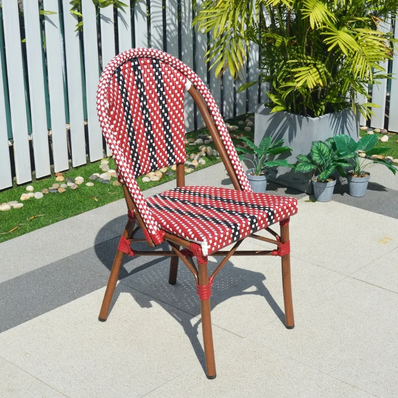Bistro bamboo garden rattan chair outdoor furniture dining table and chairs set patio garden furniture outdoor