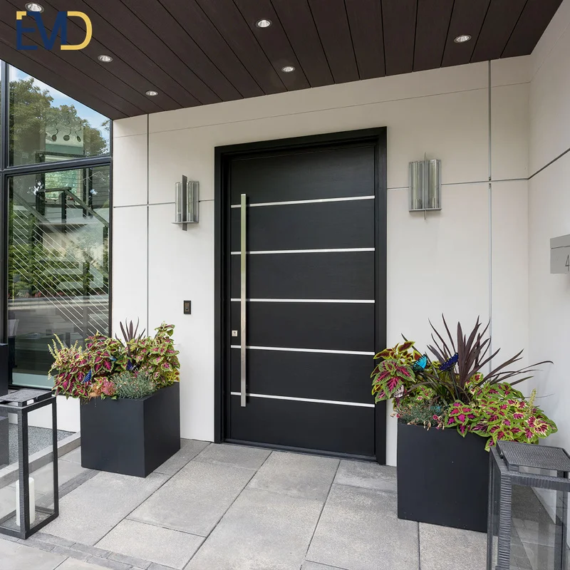 Custom made US villa aluminium modern burglar proof main exterior entry pivot door