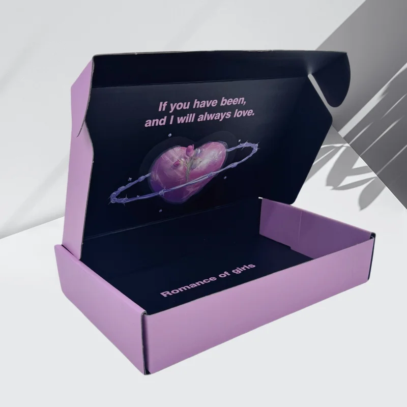 Luxury Custom Logo Corrugated Press-On Post Underwear T-Shirt Clothing Fold Gift Packaging Mailing Shipping Boxes Embossing