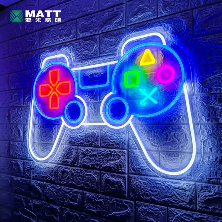 Матовая оптовая продажа игровой комнаты неоновая вывеска Популярная Игровая Светодиодная лампа для Ретро спальни детская комната Настенный декор