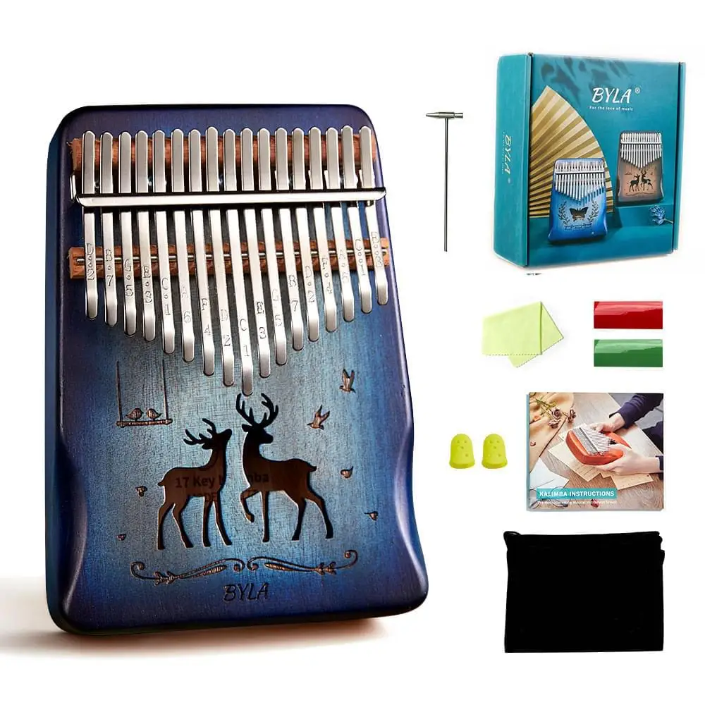 byla sun blue 17 thumbs piano kalimba notebook  musical instrument piano for sale