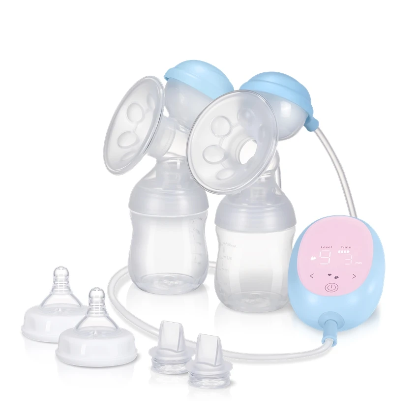 Electric breast pumps nipple suction milk pump double bottle for women milking machine