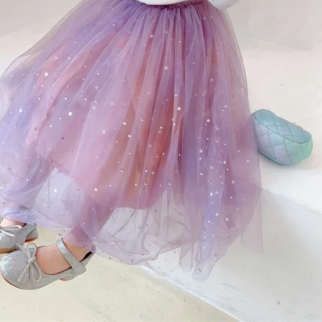
2021 wholesale custom brand glitter decoration tulle 3 layers baby girl tutu skirt 