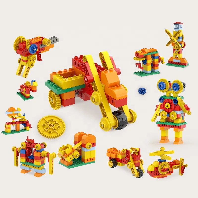 Stem Educational Large Building Blocks DIY Various shapes Robot Bricks Children Creative Handmade Toys Variable Gear toys gift