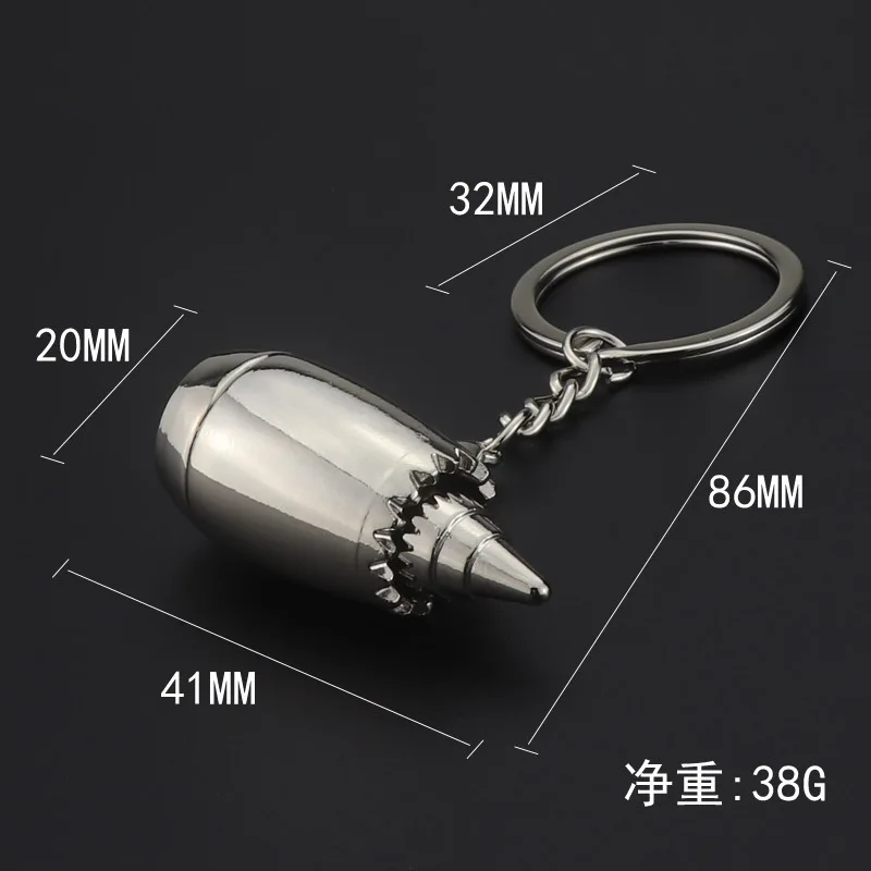 Aviation gift 3D aircraft engine metal key chain pendant