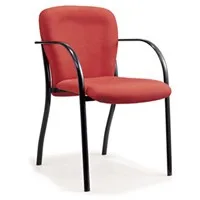 School Furniture  Red Fabric Seat Cover Metal Legs Public Waiting Chair Office Chair