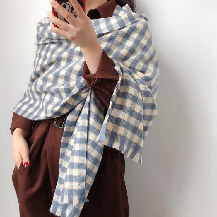Plaid Delicate Winter Scarf Faux Cashmere Thermal Scarf Wholesale High Quality Soft Scarves For Women
