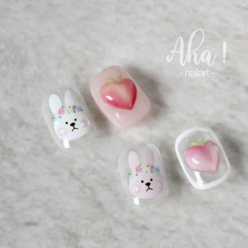 Destly Self adhesive Nail Art Stickers Cute Rabbit Cloud Sky Dinosaur animals Design for nail Salon nail art decoration
