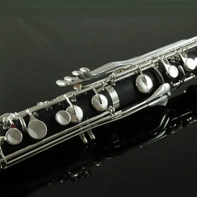 Roffee Musical instrument ABS body silver plated 19 Key Low E Bass clarinet