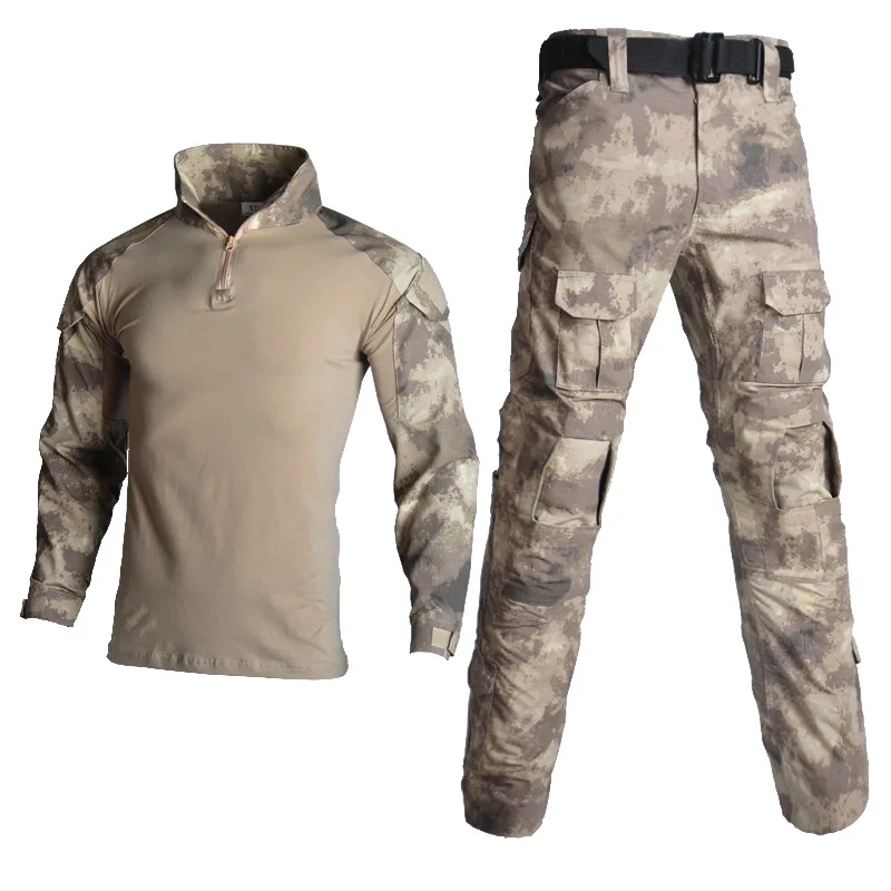 A-TACS Camo боевые военные Тактический лягушка костюм стильные мужские повседневные рубашки для мальчиков + брюки