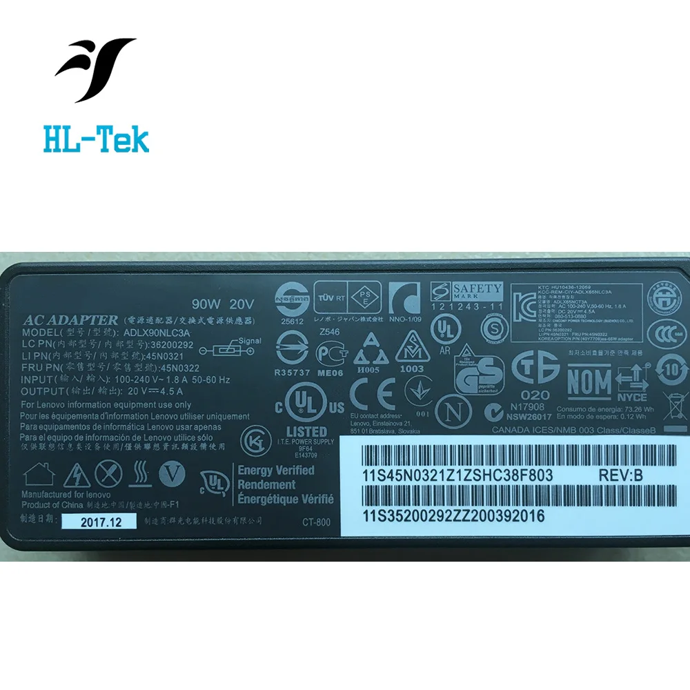  20V 4.5A 90W адаптер переменного тока питания для ноутбука батарея зарядное устройство Адаптеры Lenovo ThinkPad X1 углерода (45N0237) G405 G500 G505 записная