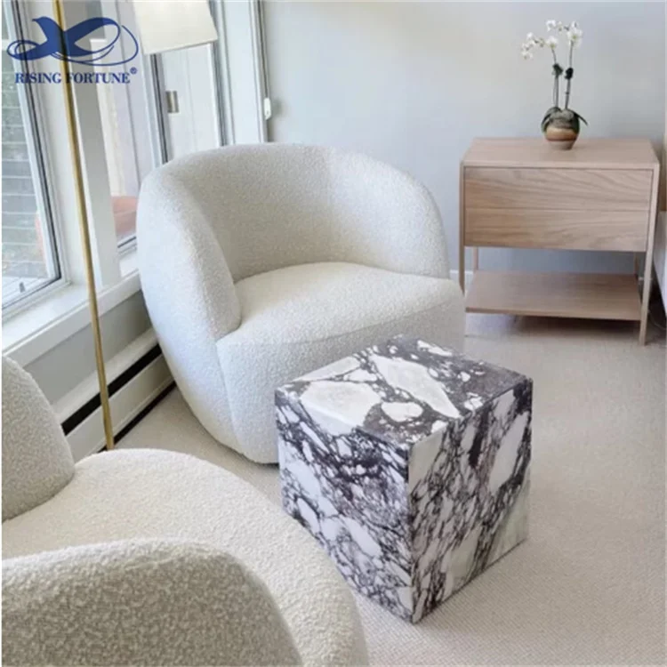 Modernsquare shape Calacatta marble furniture marble plinth coffee table for home decoration