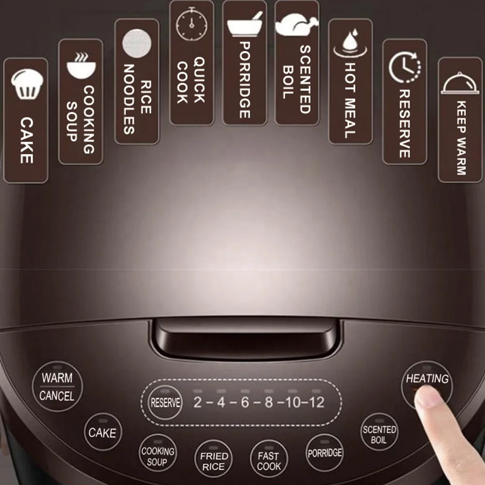 Multifunctional Menu 3L Electric Smart Delay Setting Rice Cooker