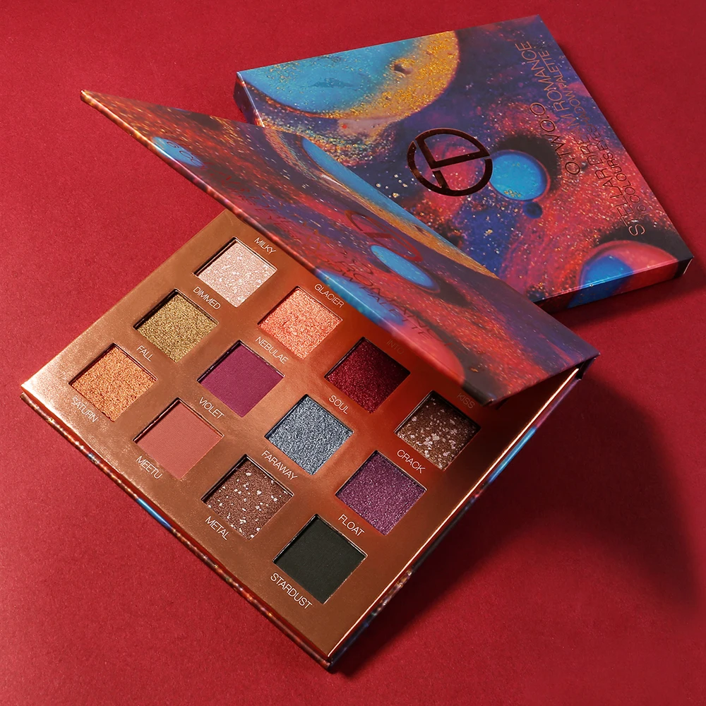 O.TWO.O Cosmetics Glitter Rich Colors Eyeshadow Good Pigmented 16 Colors Eyeshadow Palette