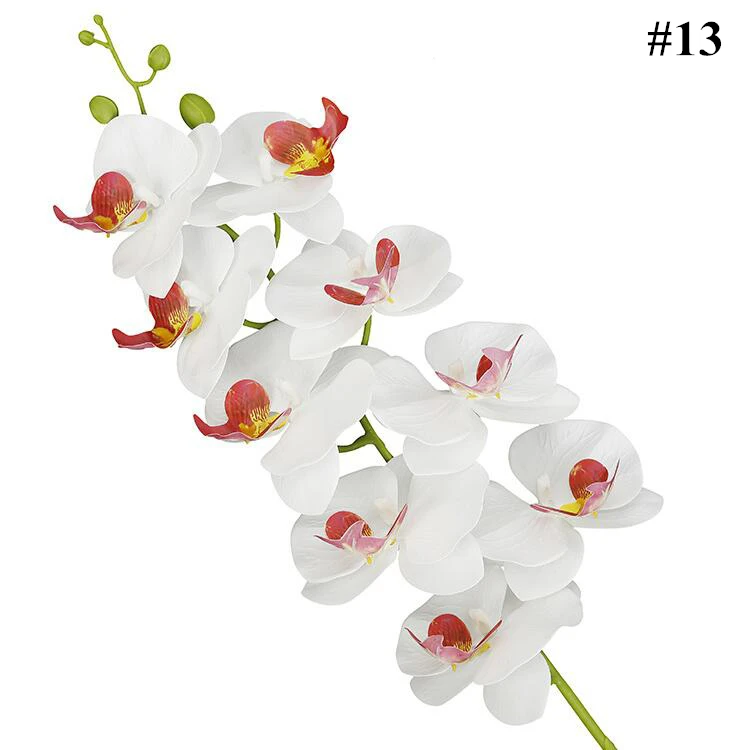 China Factory White Orchids 3D Printing Natural Single Stem Orchids Artificial Flowers Real Touch Phalaenopsis Orchid For Home