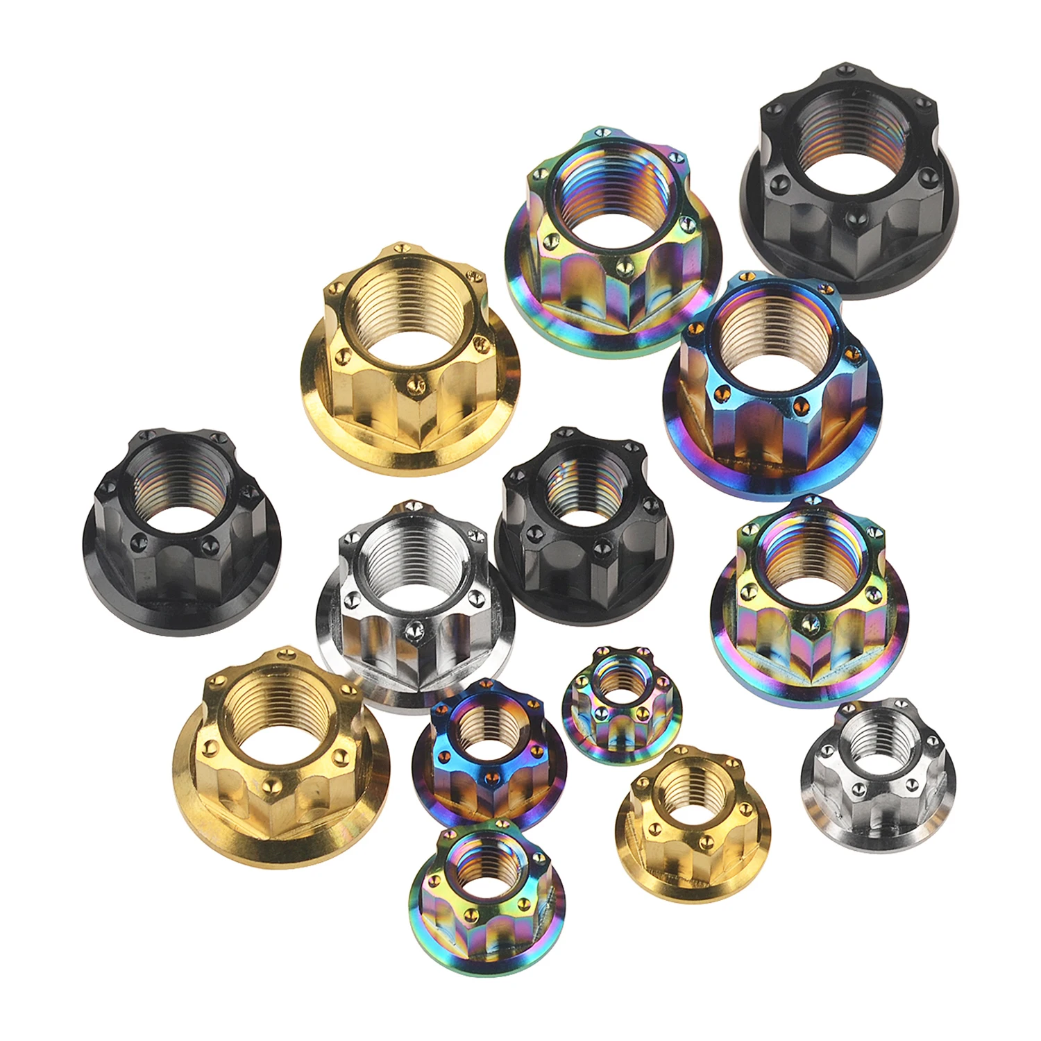 Mountain bike motorcycle car modification titanium alloy fancy nut M5/M6/M8/M10 CNC high-strength nut