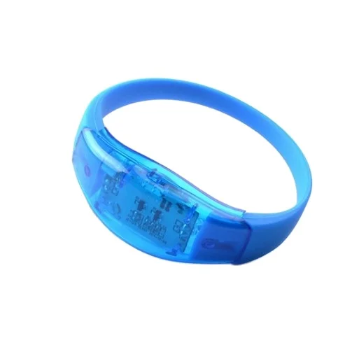 Adult sizes voice or sound activated controlled LED flashing luminous bracelet or flash wristband for party