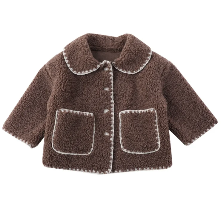 Leesourcing- fashional  baby clothes knitted  lamb wool  cardigan sweaters for girl