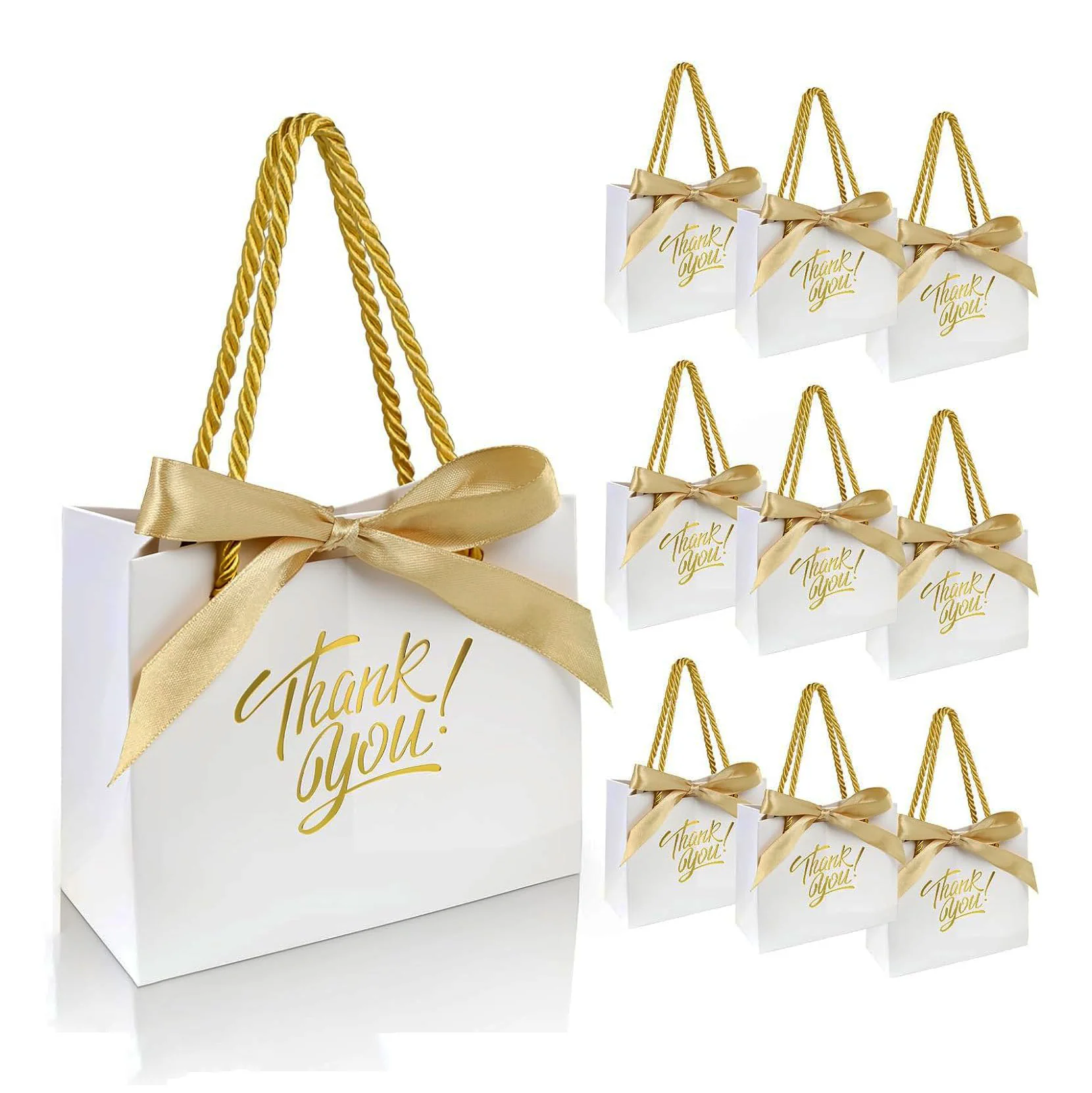 Custom luxury jewelry Wedding feast Elegant small Packing Cookie Lipsticks Candy Soaps Shopping Cardboard gift bag gold white
