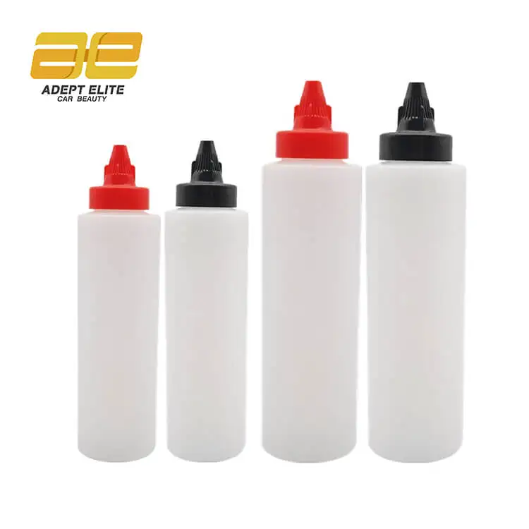 7oz 14oz Cylinder HDPE Separate Wax Bottle Acid Resistant Plastic Squeeze Bottle with Tip Cap