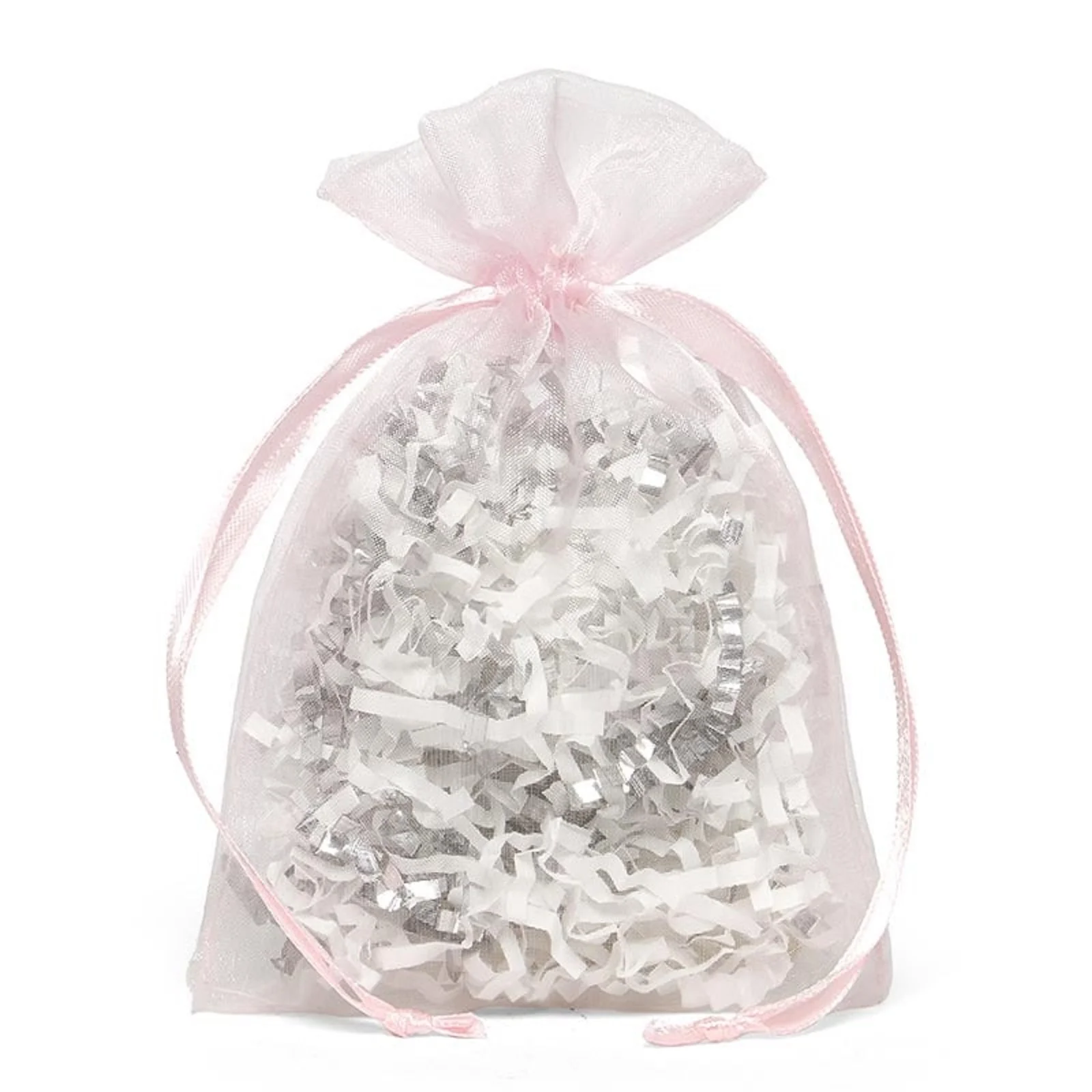 Lovely Light Pink Organza Lipstick Packaging Bags with 10 Sizes in Stock