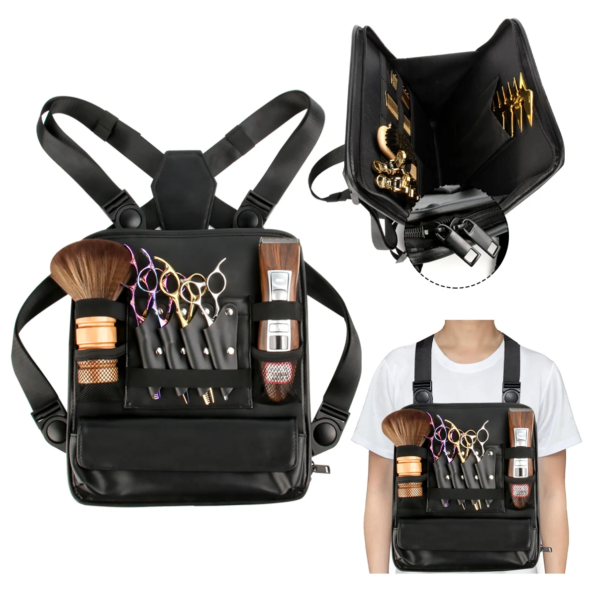 Multi Functional Hairdressing Shoulder Strap Hairstylist Scissors Hair Cut Electric Push Shear Hairdressing Shoulder Belt