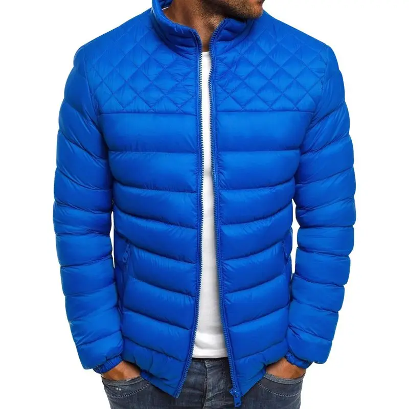 Wholesale Price Custom High Quality Down Zip Up Plain Dyed Men Thick Waterproof Puffer Coat Jacket Slim Puffer Jacket