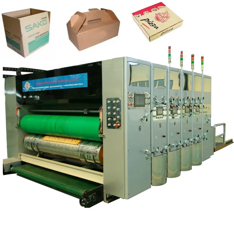 
5 ply corrugated box flexo printer rotary slotter die cutter machine 