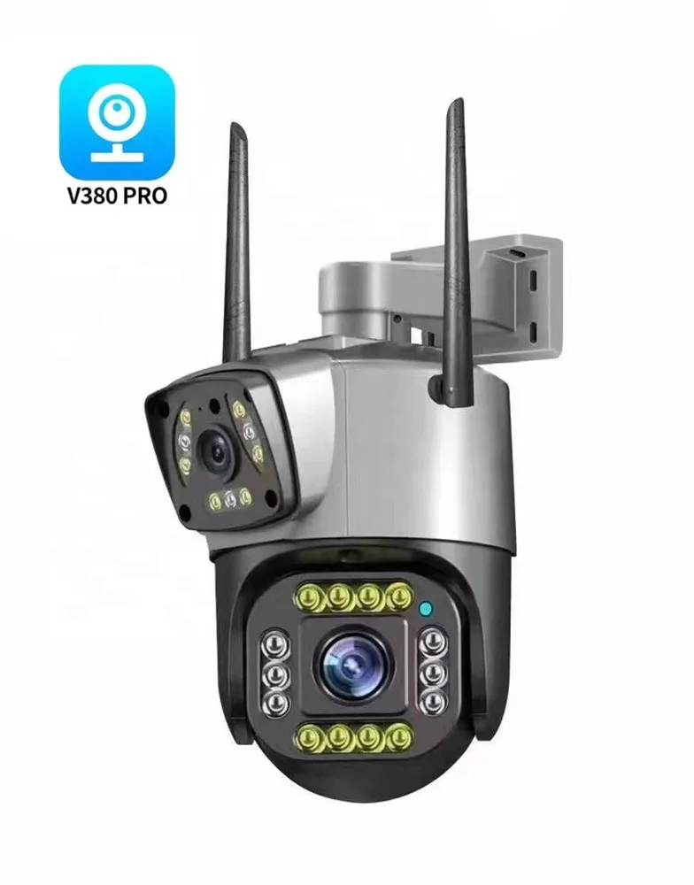 Outdoor Dual Lens Human Detection Camera System Waterproof Network CCTV Bullet PTZ Wifi Camera