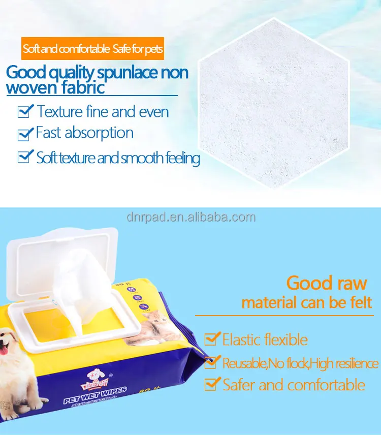 Wholesale clean grooming wet wipe for pet anti bacteria wipes paw wipes