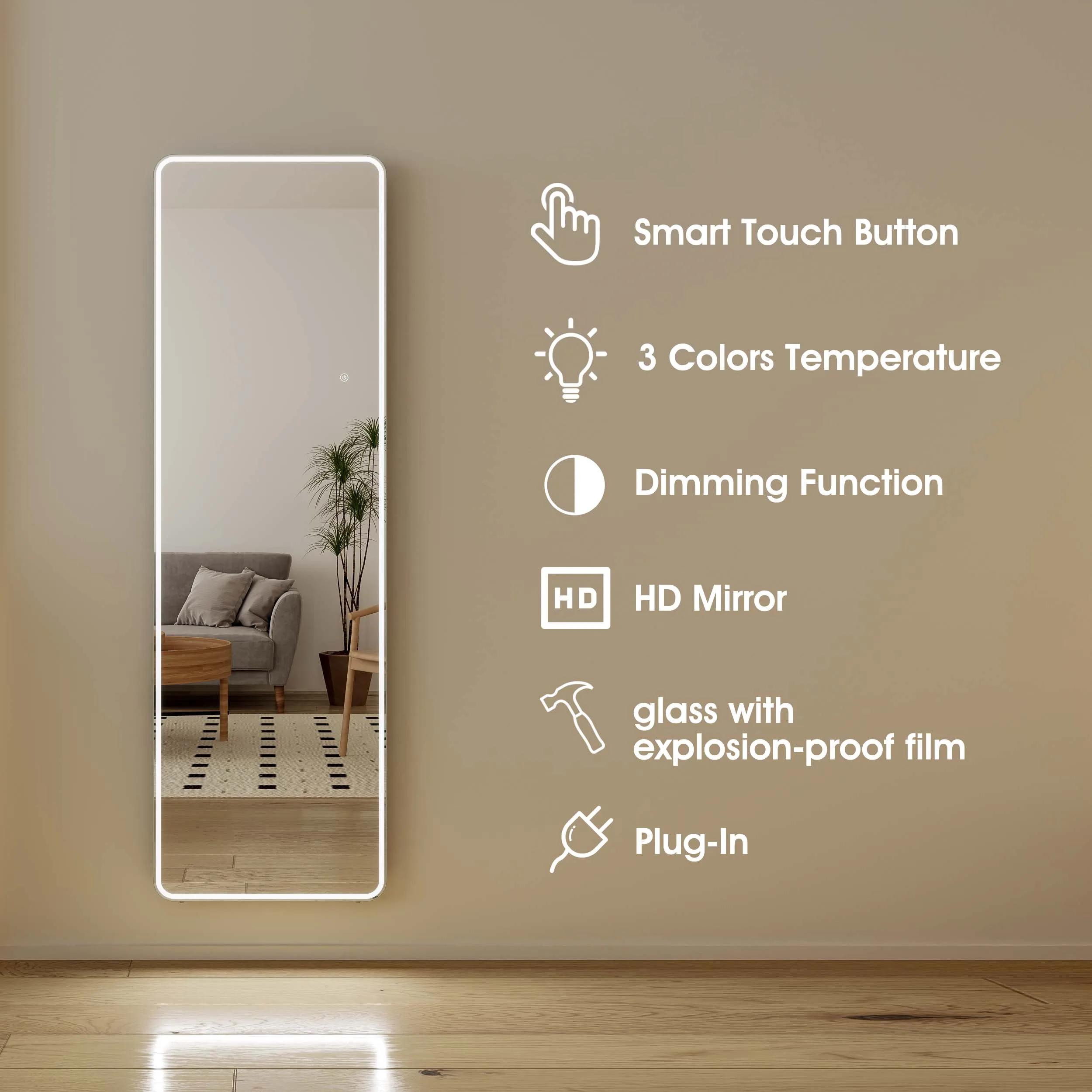 Modern Supplier Custom Wall Hair Salon Large Size Adjustable Body Led Dressing With Light Full Length Floor Decorative Mirror
