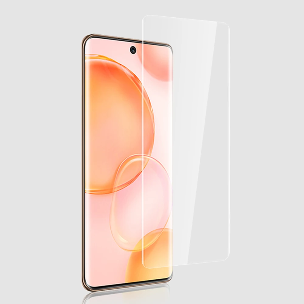 Blueo for huawei mate 20x mate 40 pro uv liquid 3d curved tempered glass for huawei p30 pro smartphone screen protector for p50