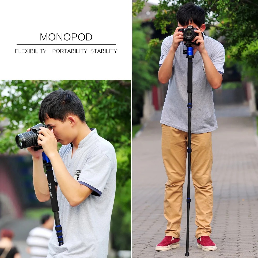 ZOMEI Z888C Professional Travel tripod Carbon Fiber camera Monopod Stand & Ball head with Bag for DSLR camera 5 Color available